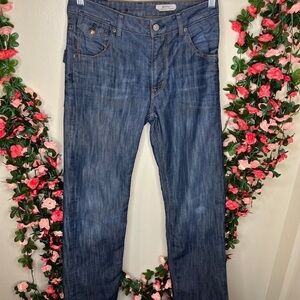 H&M &Bragg Dark Wash Blue Straight Leg Jeans Boys 13-14 Casual Outdoor School